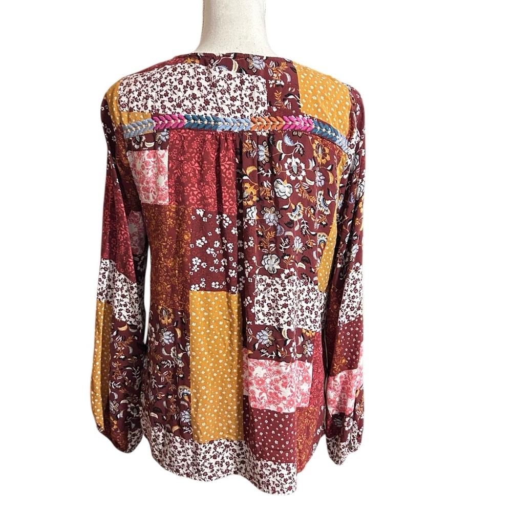 Savanna Jane Patchwork Embroidered Dark Floral To… - image 4